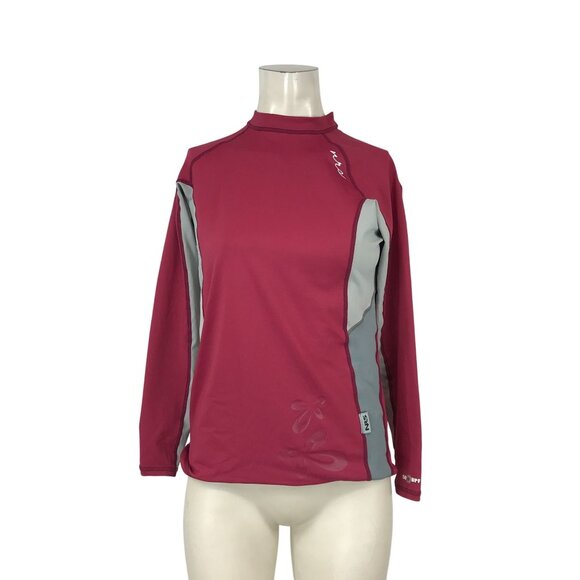 NRS - WOMEN'S MEDIUM - MAROON LONG SLEEVE NYLON BLEND SHIRT - Picture 1 of 4